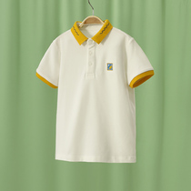 Little Tiger Patty Boy Short Sleeve Polo Shirt 2021 Summer Tide Children T-shirt Lapel Collar Contrast Paul Shirt