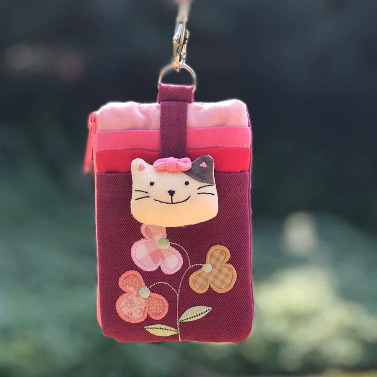 Đài Loan nhập khẩu 啵啵 mèo 120935 dễ thương hoa giấy chứng nhận đặt thẳng cổ thẻ đặt ví