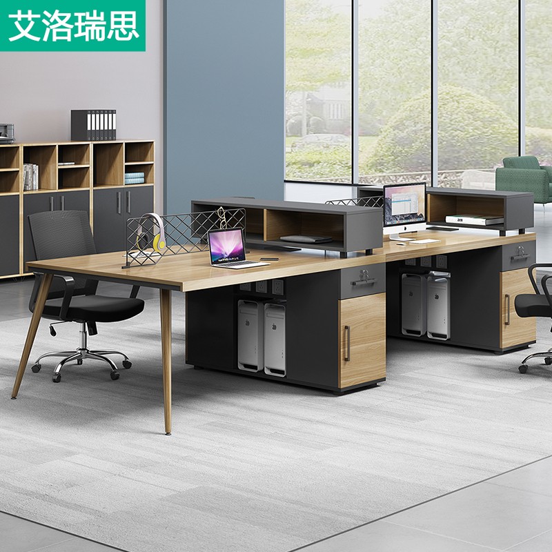 Desk Chair Combo Screen Working Position 24 People Financial Staff Computer Desk Four Booth Office Furniture