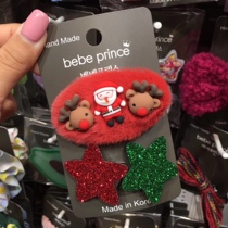 (Special spot) South Korea bebe prince Santa snowman elk star duckbill hair card