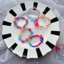 (Spot) South Korea imported cute love color pink girl childrens jewelry bracelet bracelet bead chain