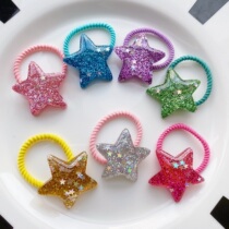 (Spot) New sequins sparkling big stars cute small hair ring rubber band head rope hair rope braid
