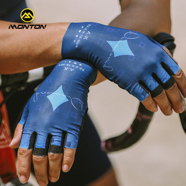 Monton spring and summer mountain bike half-finger gloves outdoor men's and women's road bike riding equipment sports cushioning gloves