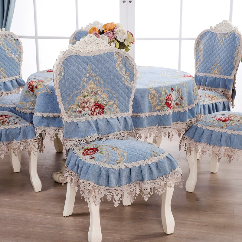 Luxury bàn hình chữ nhật châu Âu vải bàn cà phê khăn trải bàn vải khăn trải bàn ghế tròn ăn ghế bao gồm bộ đệm