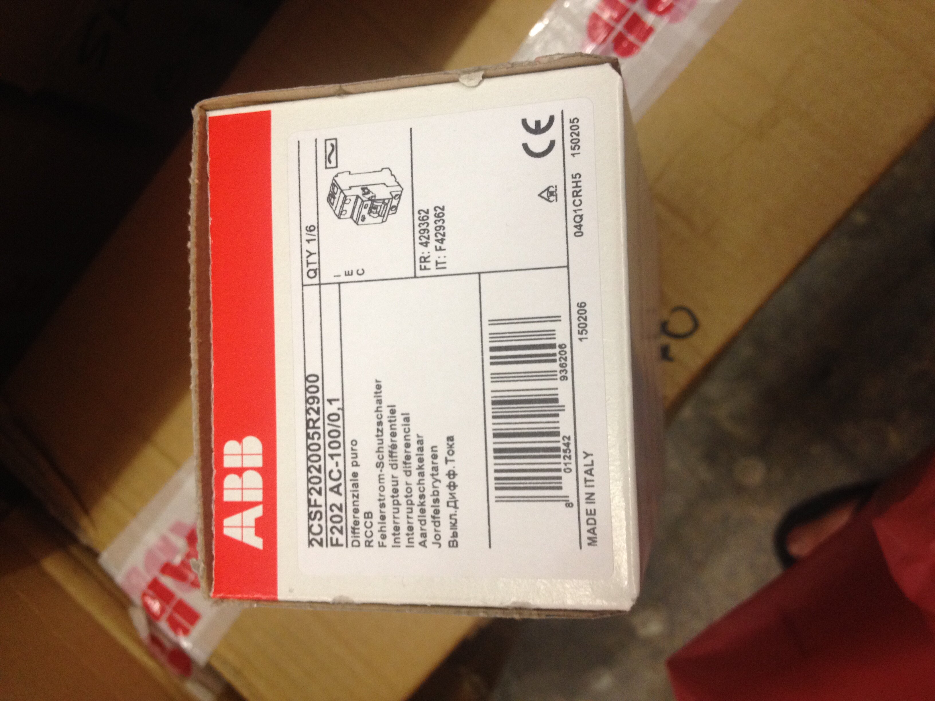 New original ABB electromagnetic leakage protector F202 AC-100 0 1 Origin: Italy