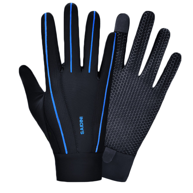 Ultra-thin elastic breathable mesh non-slip touch screen cycling for men and women quick-drying sports driving summer outdoor sunscreen gloves