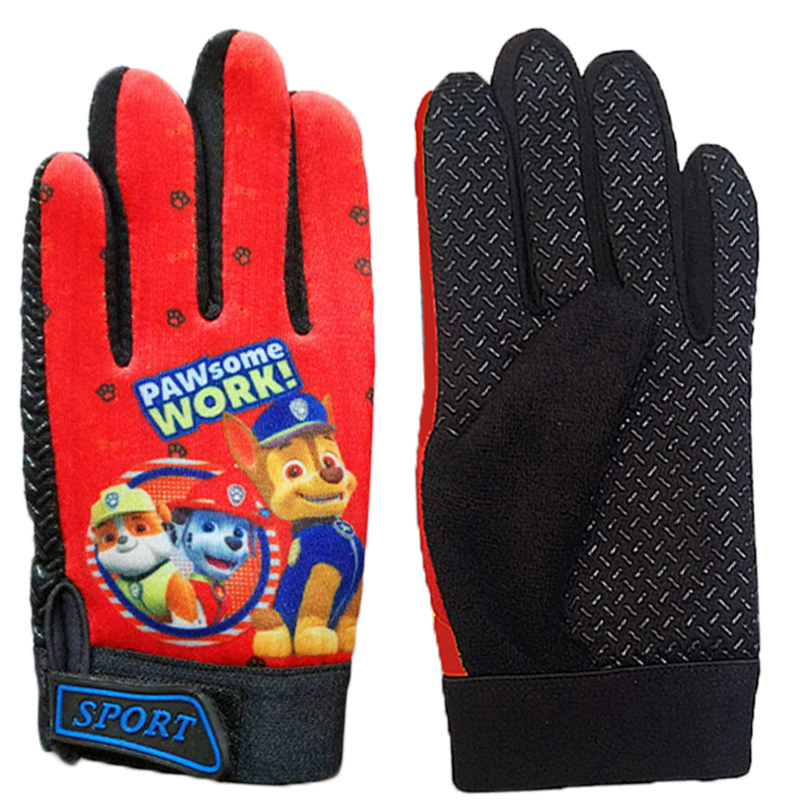 Kid's hand sleeve long finger anti-slip and breathable spring summer child bicycling single lever wheel scooter Wang Wang Captain Cartoon Elastic