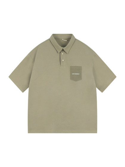 吕小虎夏季美式休闲POLO衫短袖男生潮牌后背字母印花宽松翻领T恤