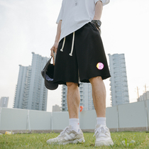 Lu Xiaohu laser reflective printing sports shorts mens European and American high street pants