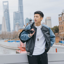 Lv Xiaohu 2021 new leather jacket mens fashion ins couple coat letters embroidery baseball suit