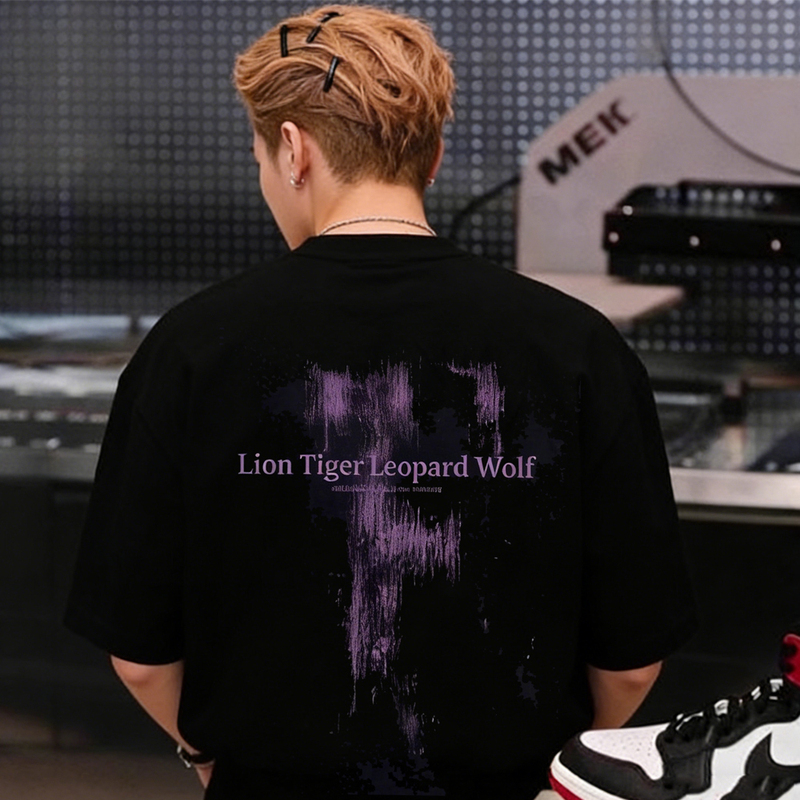 Jackson Wang Same Style 320g Heavyweight American High-End Men's 2026 New Short-Sleeve T-Shirt Loose Letter Print Summer