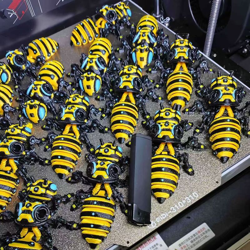 3D Printed Colorful Mechanical Big Yellow Honey Jointed Movable Cute Super Adorable Creative Trendy Toy Simulation Ornament Stress Relief