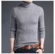 Áo len nam cashmere mỏng Kích thước lớn Nam màu trắng cao cổ đan áo len bó sát mùa thu dày và đen Retro - Áo len