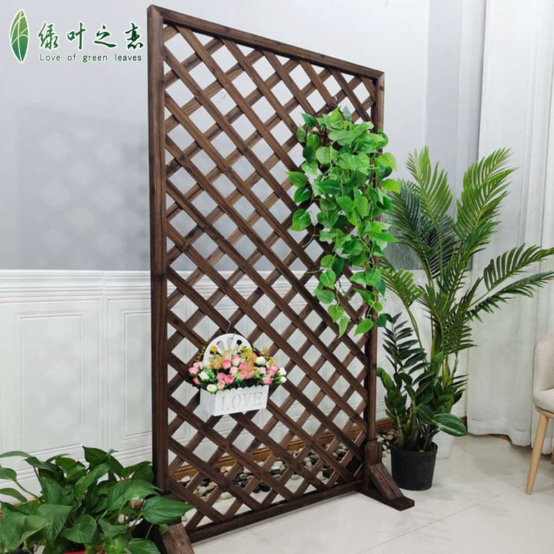 Carbonated anti-corrosive solid wood fence thickened mesh climbing rattan wooden outdoor fence Courtyard Small Fence Partition Flower Shelf