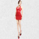 튜브리스 드레스, 연회 드레스, 퍼포먼스 나이트클럽 섹시 드레스, 긴 한국식 서스펜더 이브닝 드레스 레드