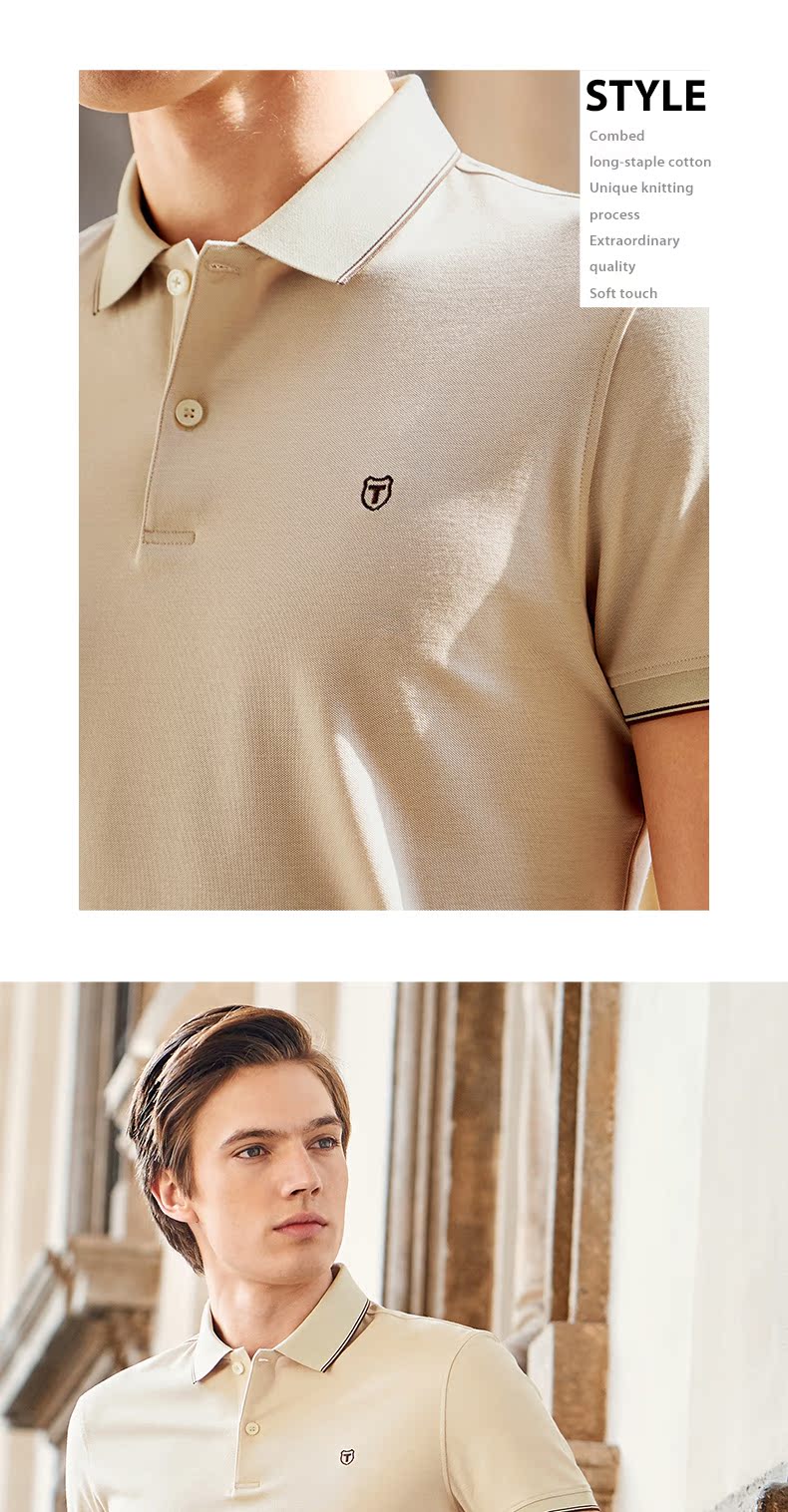 Áo sơ mi nam tay ngắn T 2018 mùa hè Mới tươi tắn và thanh lịch Áo sơ mi POLO nam tính shop bán áo thun nam có cổ