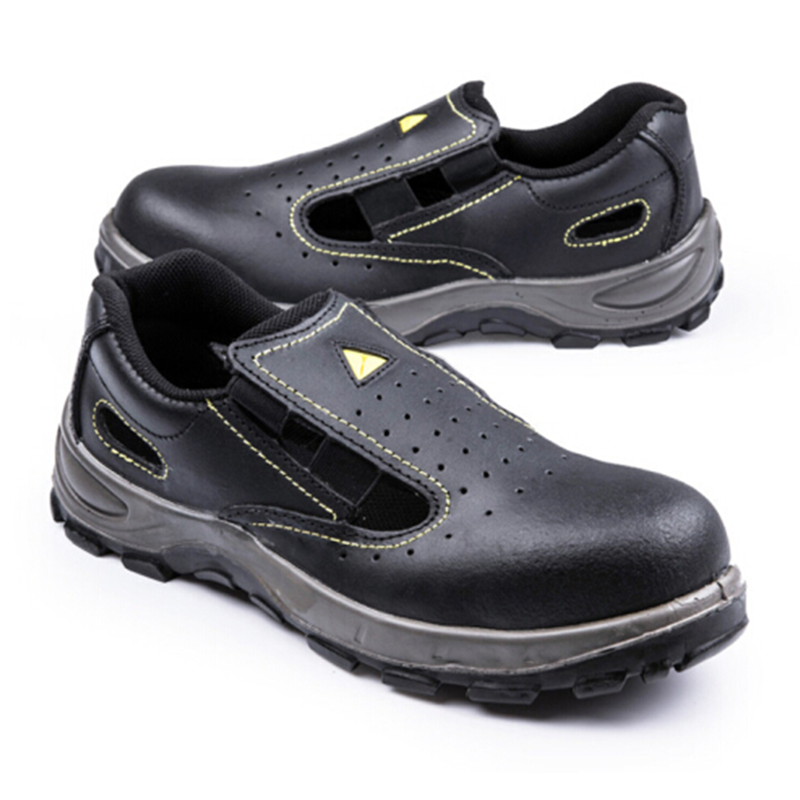 Delta leather labor insurance safety sandals anti-smashing anti-piercing anti-static safety shoes double density PU injection sole