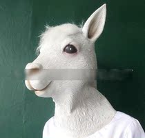 Halloween mask Headgear Grass mud horse Holy Beast Alpaca mask cos animal props Horse head goat props