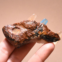 Shocking Dialect Hetian Jade Wearable Grade Xinjiang Gobi Red Qin Skin White Jade Seed Raw Stone Specimen Pendant R1