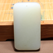 The dialect brand Hetian jade wearable grade Xinjiang Qiemo white jade Ping An Wu Shi brand pendant N