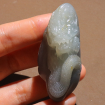 Popular Dialect Hetian Jade Fine Collection Grade Xinjiang Oily Gold Skin Blue and White Seed Material Business is Booming Pendant O