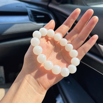 Hi Fantian Dialect Hetian Jade Boutique Collection Xinjiang Mutton Fat White Jade Seed Material No Skin 14mm Ball Bead Bracelet O