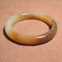 Im crazy about dialect rare high-quality Hetian jade from Xinjiang with warm and delicate sugar white jade card 57mm bracelet h7