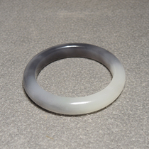 Heavyweight dialect Hetian jade Qinghai material smoky green violet warm and delicate inner diameter 51mm womens bracelet h2