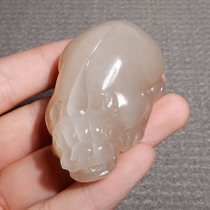 Big Action Dialect Hetian Jade Qinghai Material Ice Bottom Unstructured Lotus Pink Cat Eye Pixiu Ornament Handle Parts h7