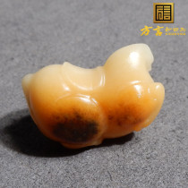 The dialect quality Hetian jade wearable grade Tanghe Huangqin white jade seed material is immediately successful pendant pendant w1