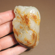 The dialect quality Hetian jade is so mature that it is as crispy as yellow with clear skin white jade and Russian seed material. There is a dragon on the house handle piece h7
