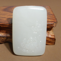 Fine dialect Hetian jade collection grade Qinghai old pit material ice base oil waxy mutton fat white jade lotus pendant X6