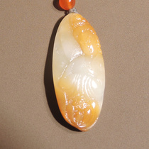 I was shocked by the dialect and Hetian jade boutique features white jade seed material Huangqin skin oily and delicate lotus Guanyin pendant h0