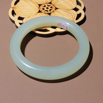 Hi Fantian dialect Hetian jade wearing quality Qinghai old pit material delicate ice bottom clear water color inner diameter 59mm bracelet O8