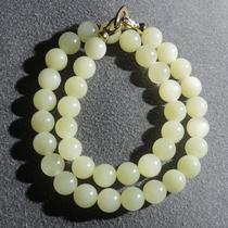 Dialect Hetian jade boutique wear Xinjiang and not oily and delicate yellow mouth material ball card 12mm mother chain R1