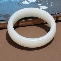 Big Action Dialect Brand Hetian Jade Boutique Qinghai Material White Jade Gentle and Delicate Inner Diameter 55mm Boutique Bracelet N