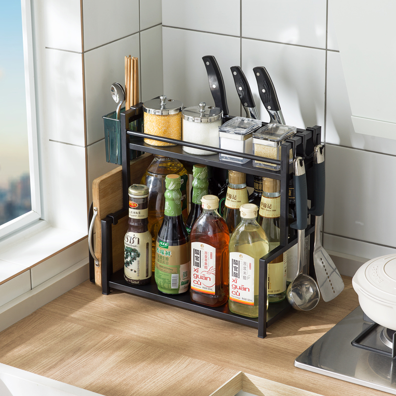 eleven Dimensional Kitchen Seasoning Shelve Stainless Steel Chopsticks Tool Holder Oil Salt Sauce Vinegar Table Noodle seasonings Seasonings Bay