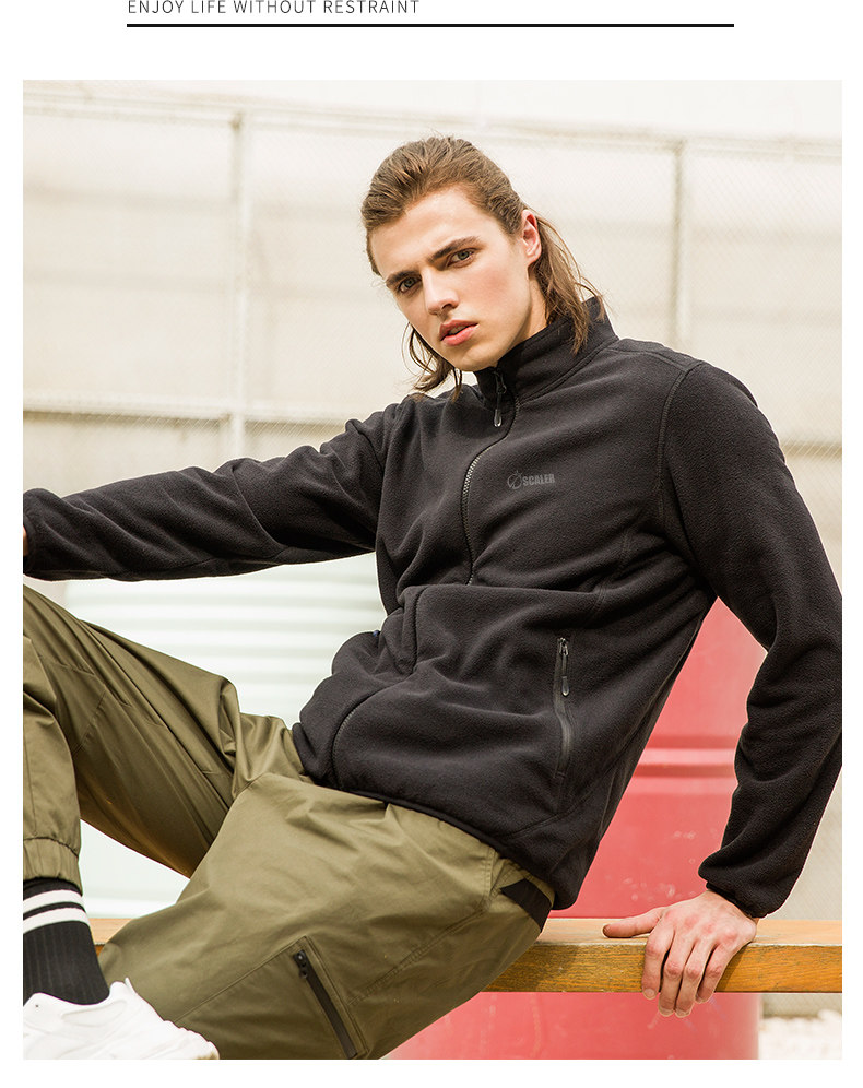 思凯乐 男女款修身保暖 摇粒绒外套 YKK拉链 图10