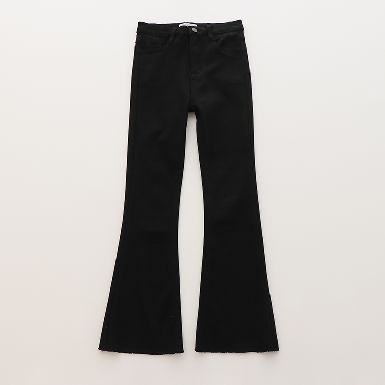 SPG mail miễn phí, gà rán có vẻ tốt ~ mỏng và đa năng retro eo cao thon gọn viền chín điểm quần jeans nữ quần jean ống côn