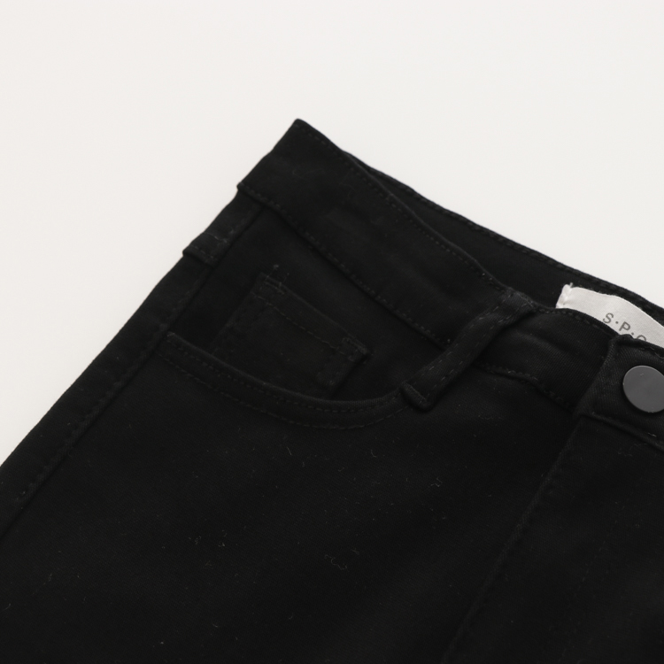 SPG mail miễn phí, gà rán có vẻ tốt ~ mỏng và đa năng retro eo cao thon gọn viền chín điểm quần jeans nữ quần jean ống côn