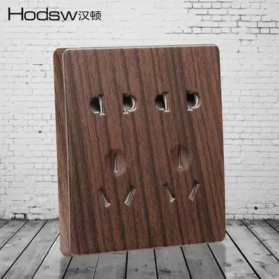 Switch socket wood grain double five-hole 10A two-three plug 86 type ten 10 hole oblique five-hole seven-hole socket Guhamton