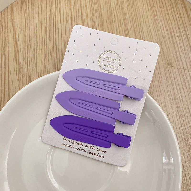 images 0:Color Korean version hair clip female grinding metal shredded hair clip cute forehead Liu Hai clamped face-washing makeup duck mouth card