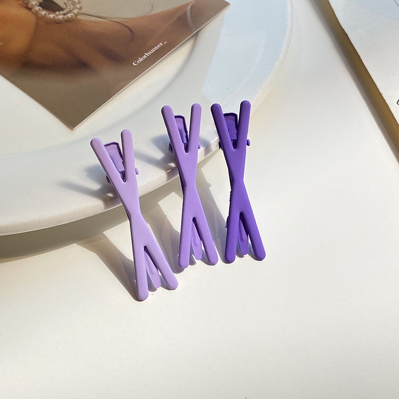images 16:Color Korean version hair clip female grinding metal shredded hair clip cute forehead Liu Hai clamped face-washing makeup duck mouth card