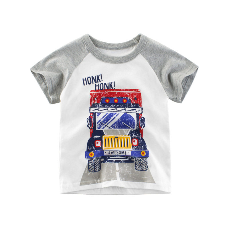 2020 Summer boy fitted with new middle child T-shirt short sleeve child sweatshirt truck head