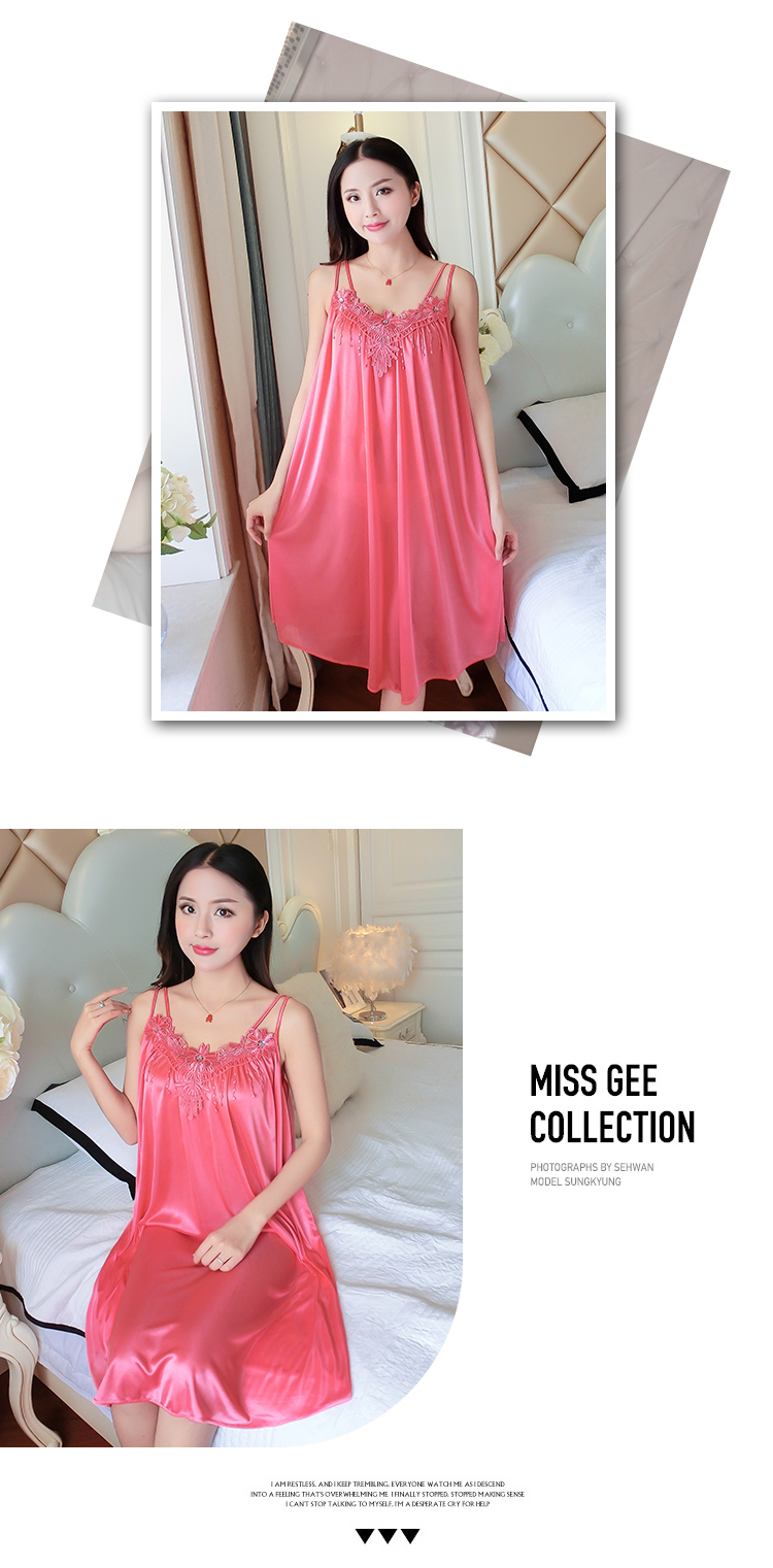 Cộng với phân bón xl nightdress nữ chất béo mm200 kg mùa hè sling sexy băng lụa ren dài chiffon đồ ngủ