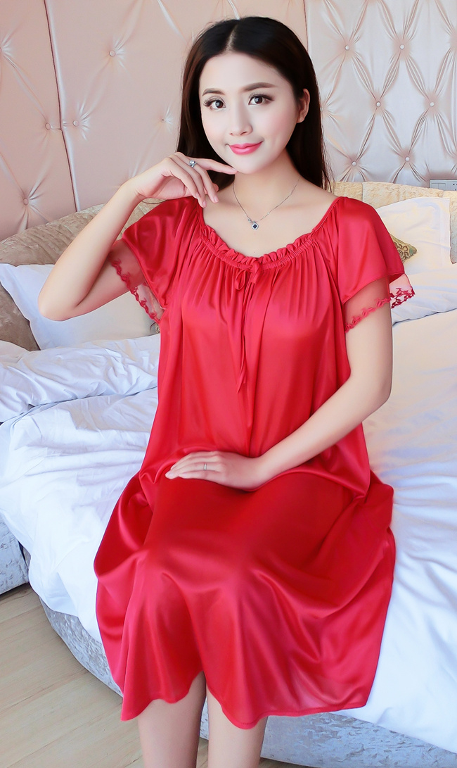 Nightdress nữ mùa hè băng lụa sling sexy kích thước lớn chất béo mm dài chiffon lỏng 200 £ dễ thương mùa hè đồ ngủ