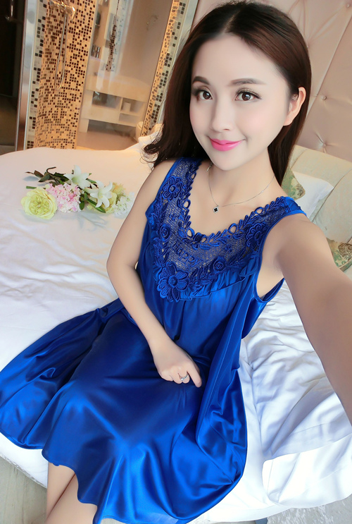 Nightdress nữ mùa hè sexy băng lụa ngắn- tay kích thước lớn phụ nữ mang thai chất béo mm lỏng đoạn dài 200 kg mang thai thời gian mỏng đồ ngủ