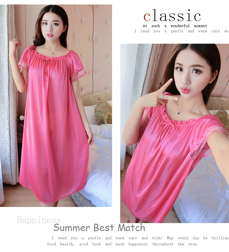 Nightdress nữ mùa hè băng lụa sling sexy kích thước lớn chất béo mm dài chiffon lỏng 200 £ dễ thương mùa hè đồ ngủ