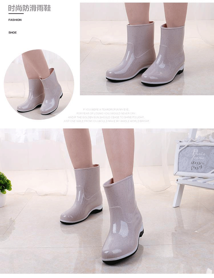 Giày đi mưa nữ ống ngắn dành cho người lớn đi mưa Giày ngắn mùa hè không thấm nước giày nữ trượt trong ống cao su giày nhà bếp làm việc quá mức giày chạy bộ chống nước