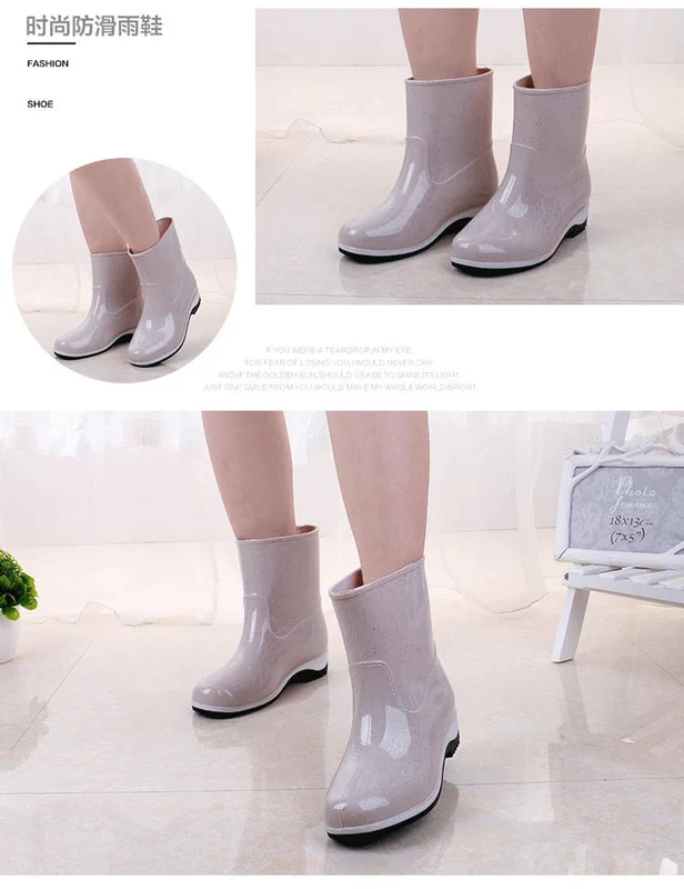 Giày đi mưa nữ ống ngắn dành cho người lớn đi mưa Giày ngắn mùa hè không thấm nước giày nữ trượt trong ống cao su giày nhà bếp làm việc quá mức mua bọc giày đi mưa ở đâu